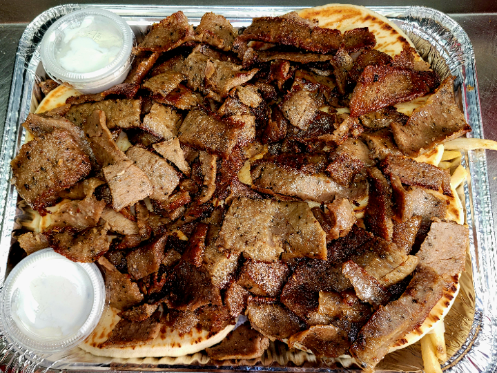 HALF PAN GYRO DINNER (with fries & liter pop)