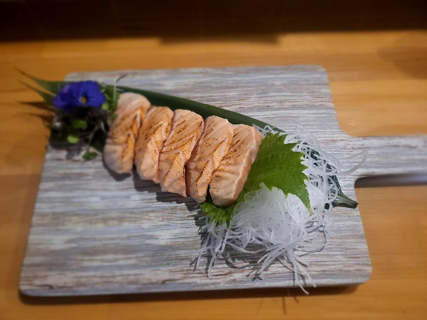 Seared Salmon Sashimi.
