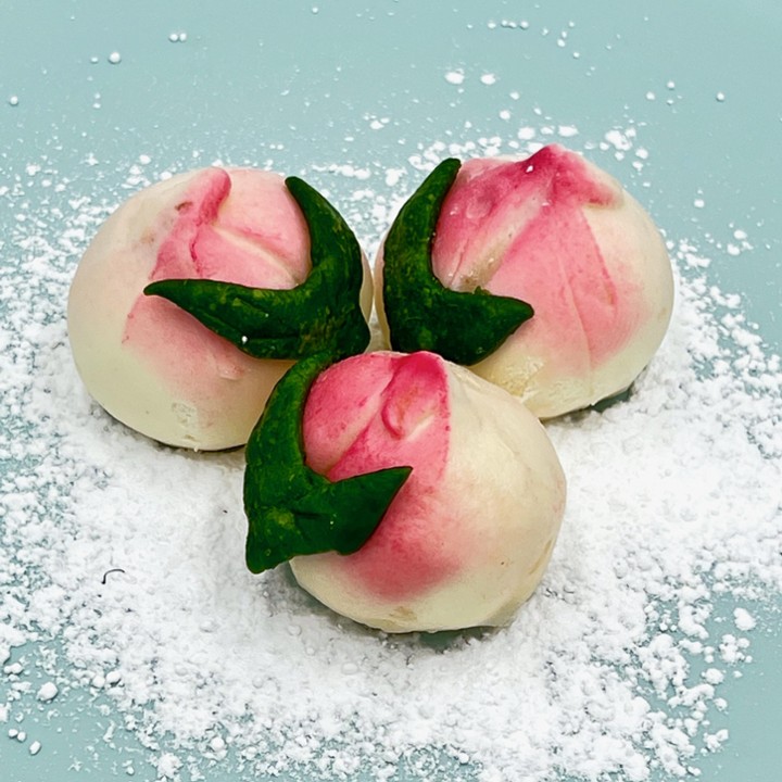 Peachy Red Bean Bao Buns