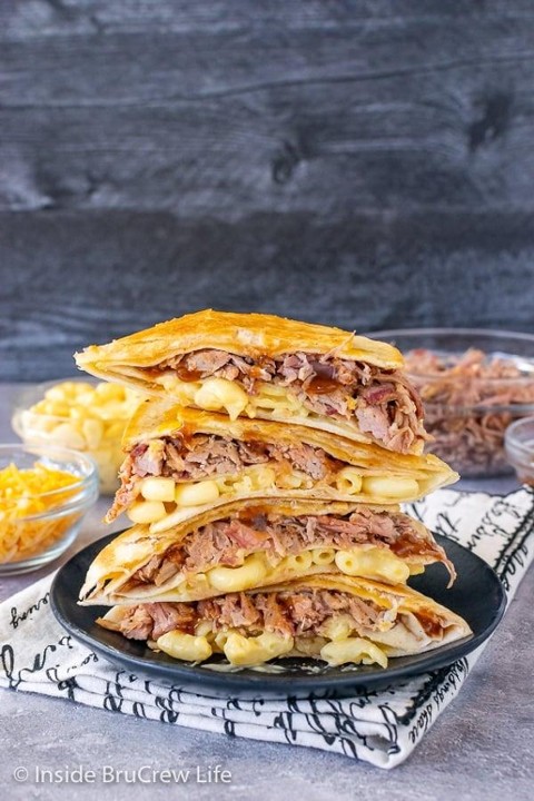 Pulled Pork Mac & Cheese Quesadilla