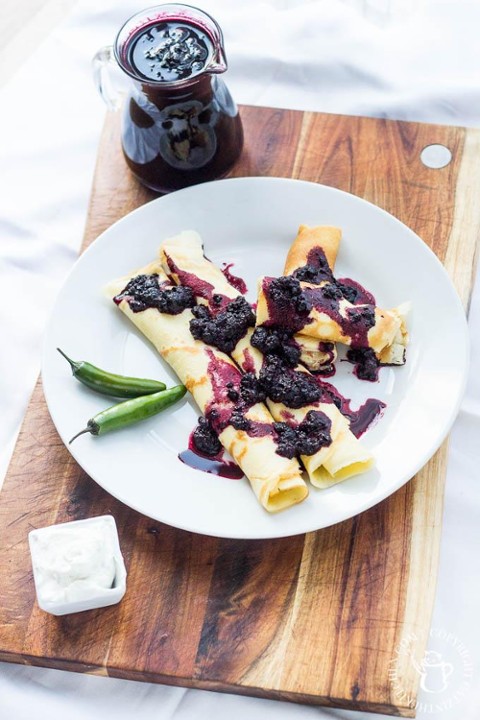 Blueberry Crepes & Bacon