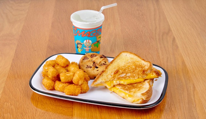 Kids Fun-tastic box (Grilled cheese, Tots, Drink, Cookie)
