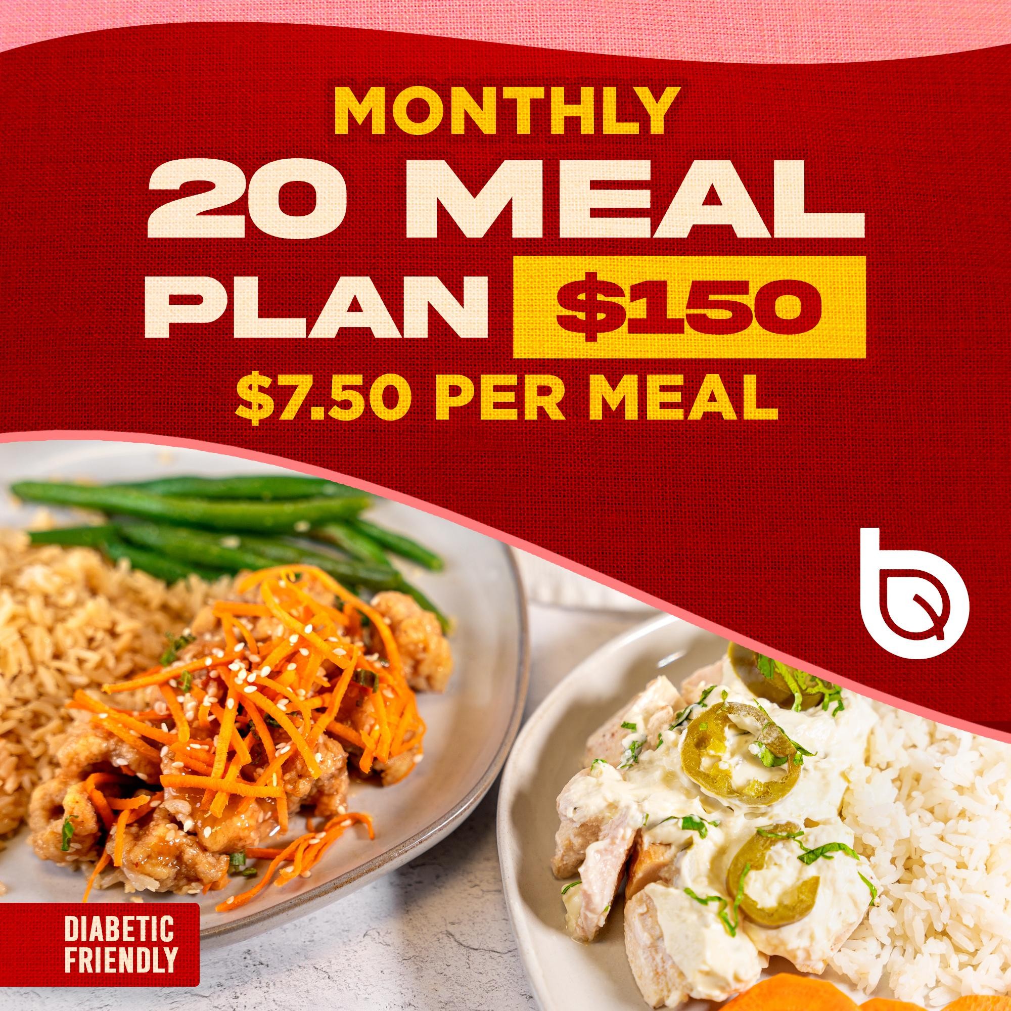 Monthly 20 Meal Plan