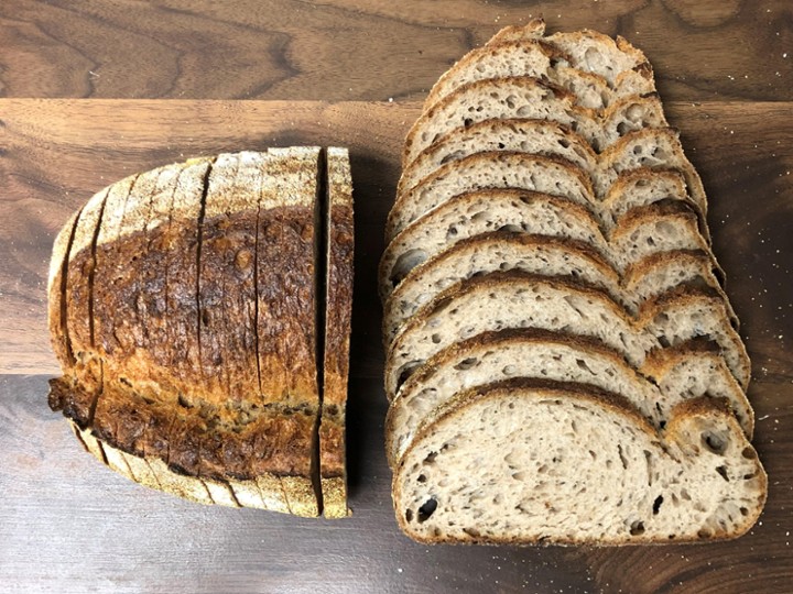 RYE SOURDOUGH LOAF SLICED