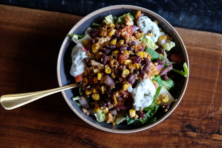 Tofu & Cilantro Salsa Salad w/ Creamy Avocado