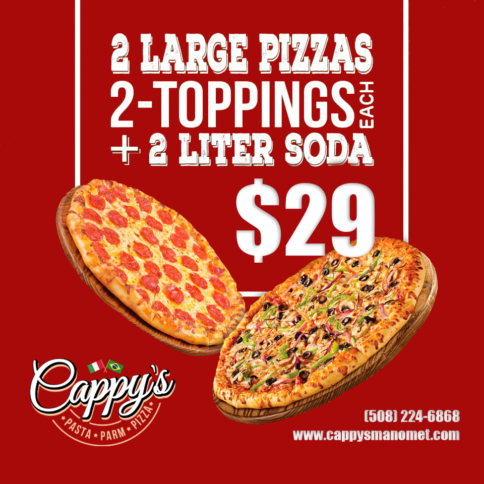 Two Large 2-Topping Pizzas & 2-Liter Soda Special