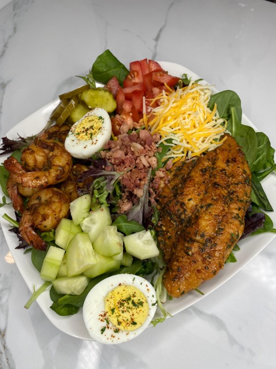 Blackened Fish & Shrimp Salad