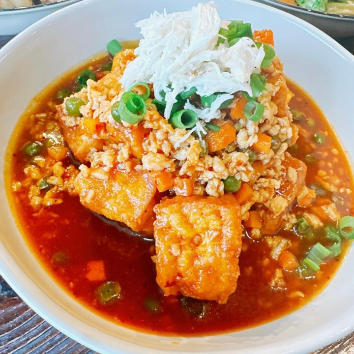 Crab meat and Fried Tofu with Red Sauce