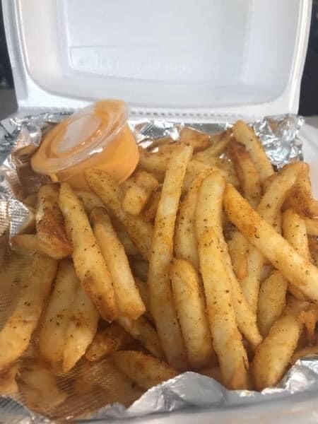 Old bay fries w/ boom boom sauce