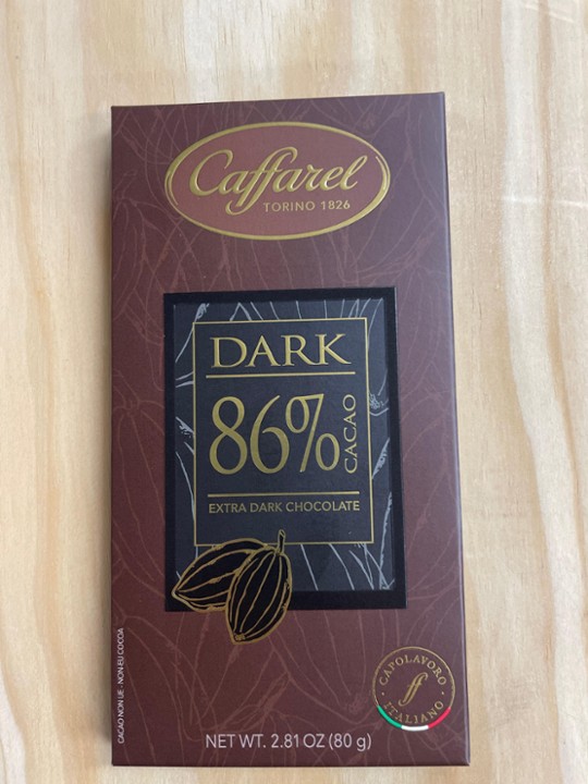 Caffarel dark chocolate 86% Bar 80gr