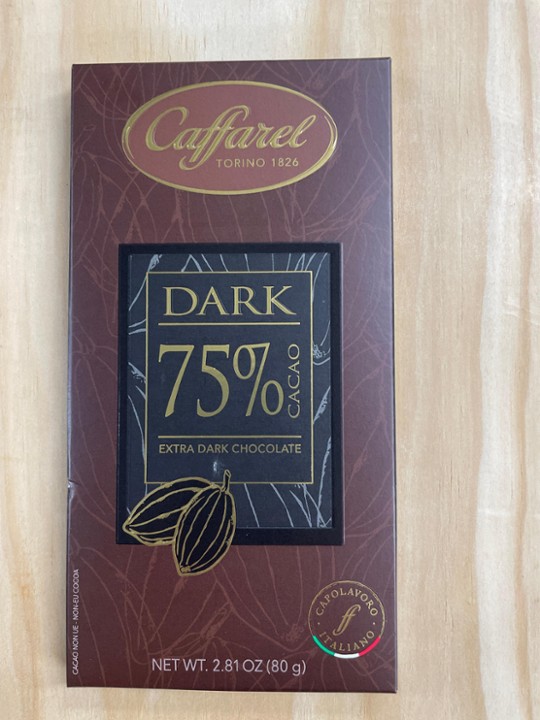 Caffarel dark chocolate 75% Bar 80gr