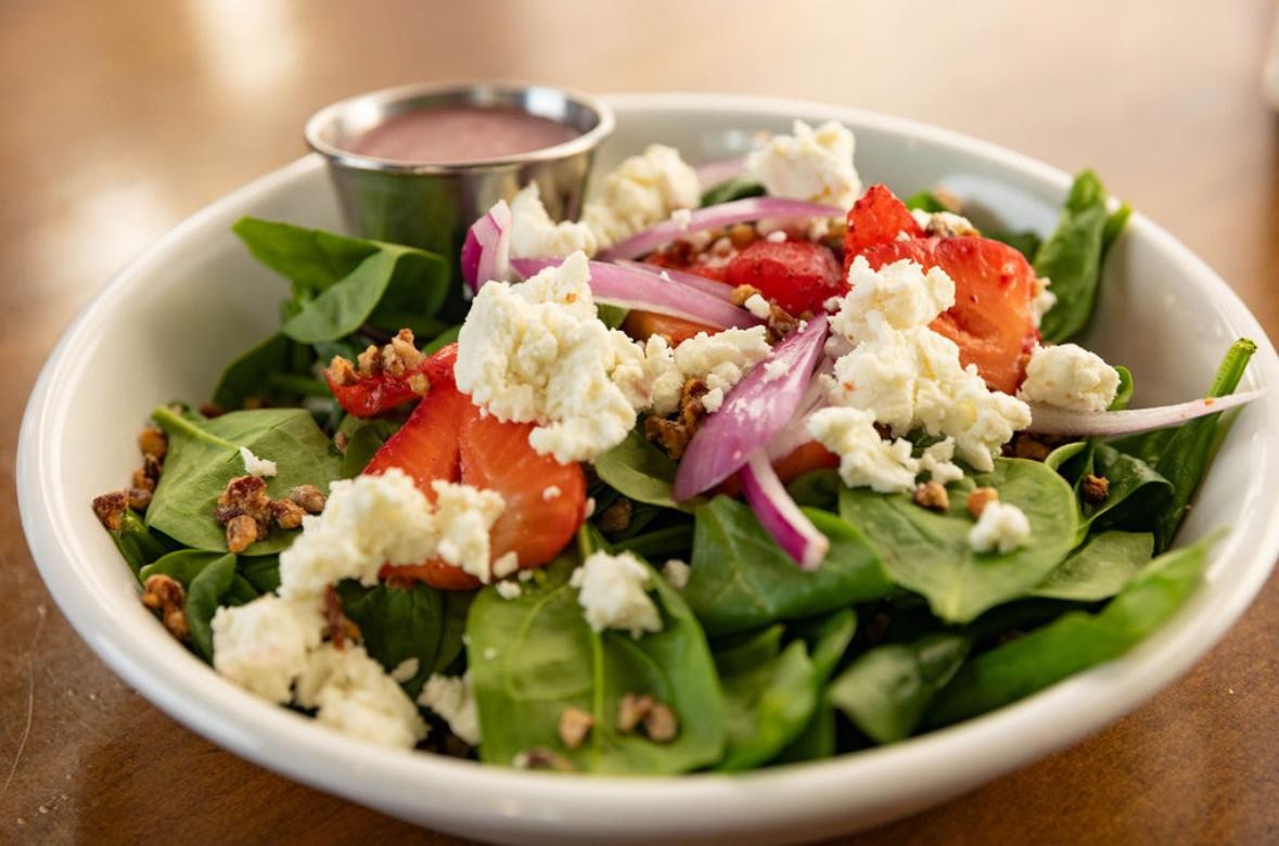 Goat Cheese, Strawberry, and Spinach Salad