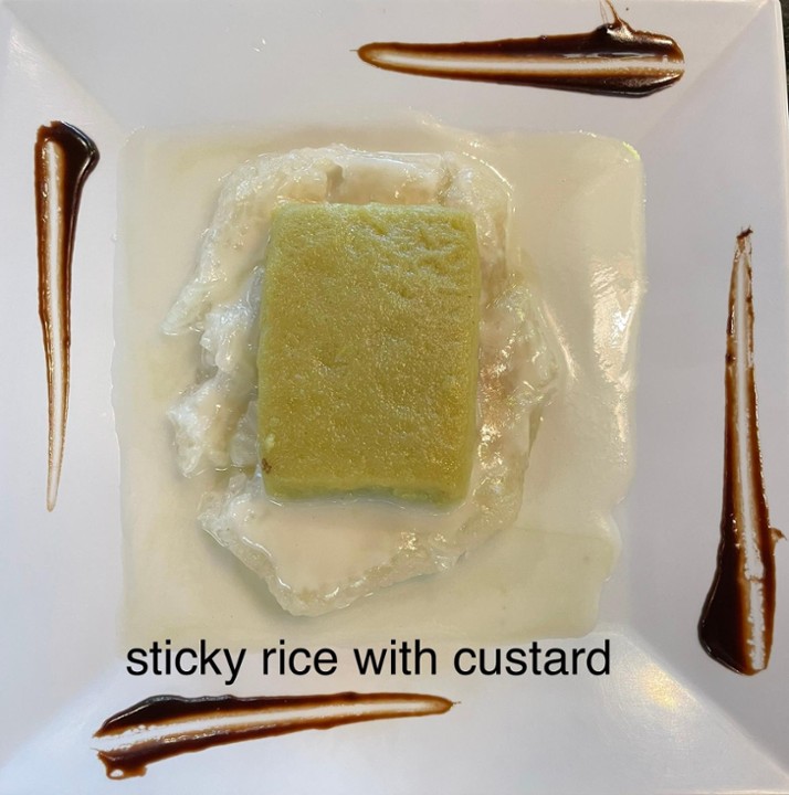 Sweet Sticky Rice with Thai Custard