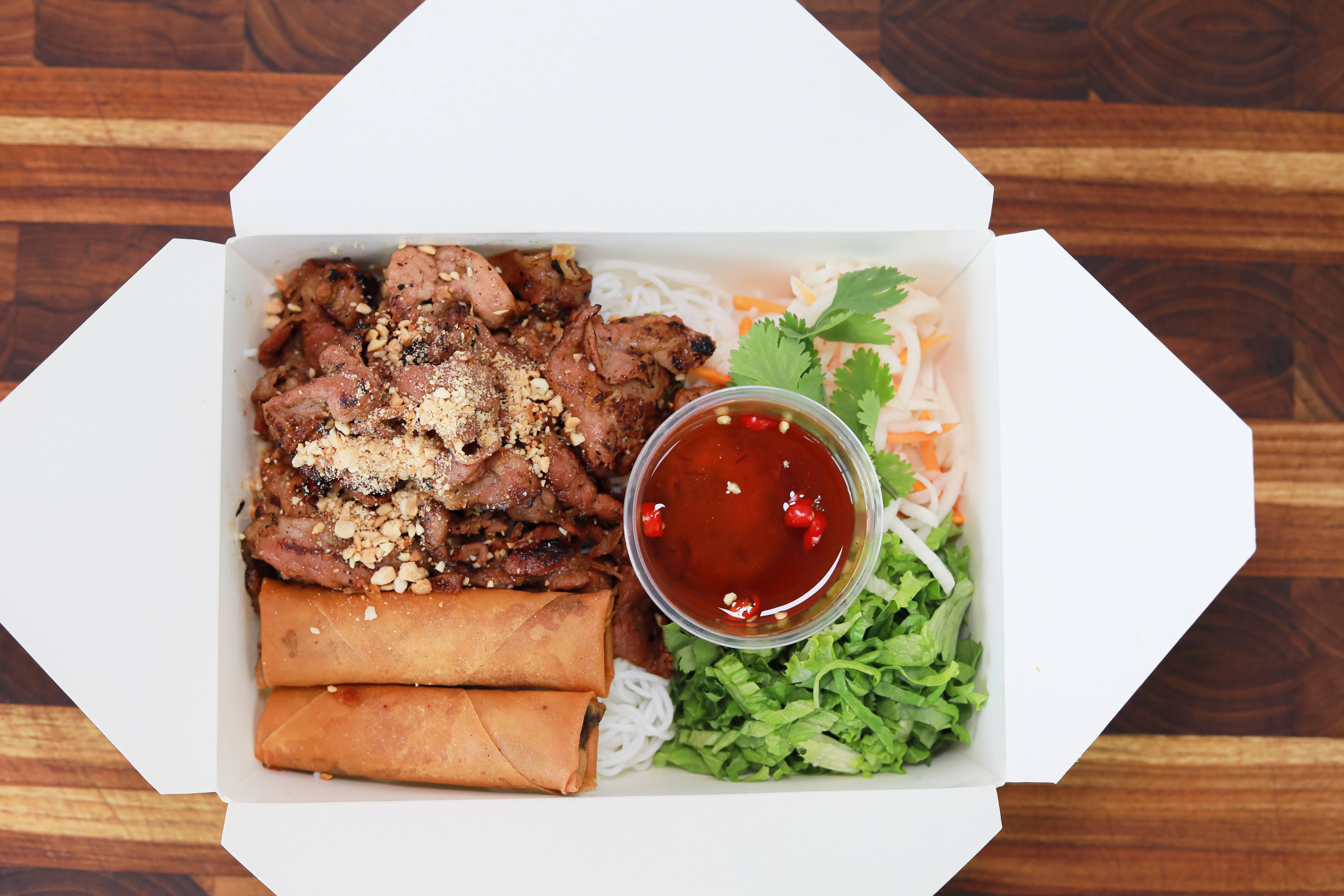 #13 Vermicelli with Grilled Pork & Egg Rolls