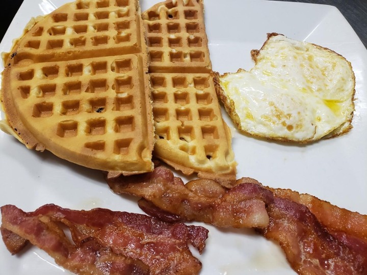 TWO EGGS AND WAFFLE