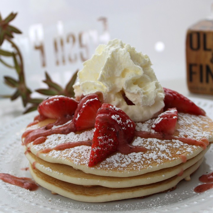 Strawberry Basil Pancakes