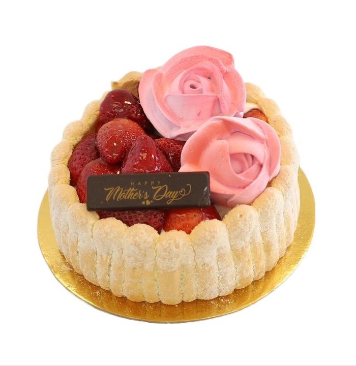 Yuzu Strawberry Rose Cake 6"
