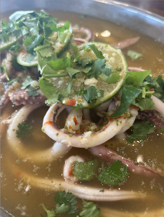 # Steamed Squid w. Chili Lime Sauce