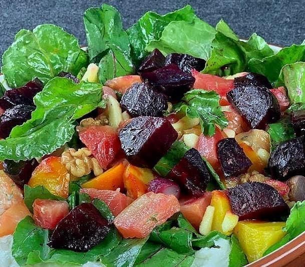 - Harvest Salad (V, DF, & GF) with Citrus Vinaigrette (harvest based on the season)