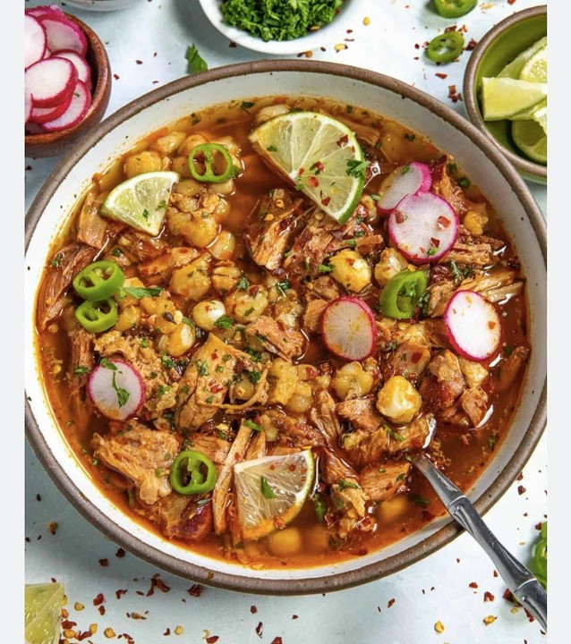 Pozole Rojo (Mexican Pork and Hominy Stew)