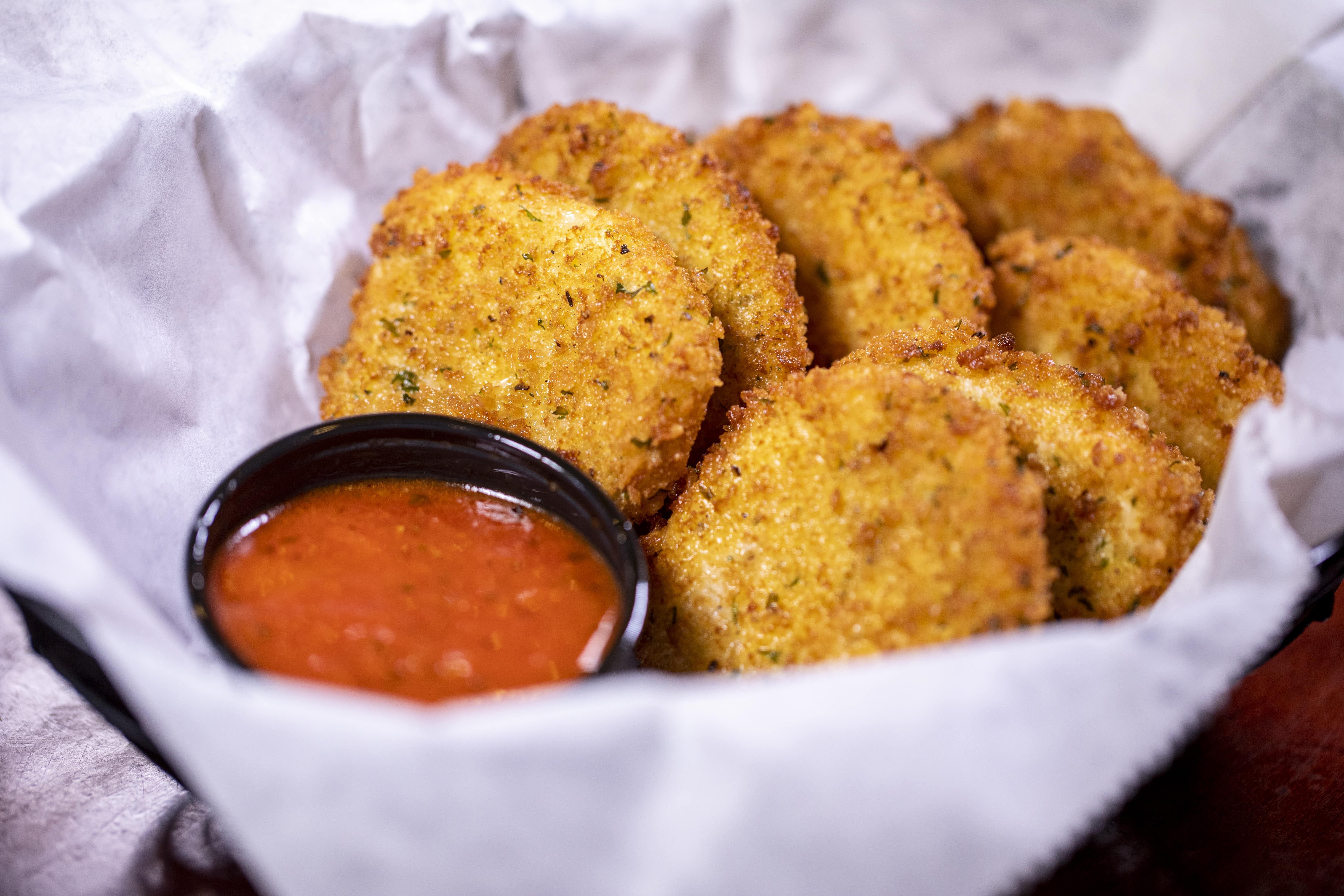 Breaded cheese rounds