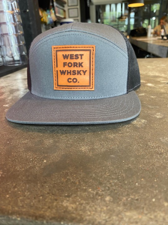 Charcoal Black Trucker Hat with Leather Logo