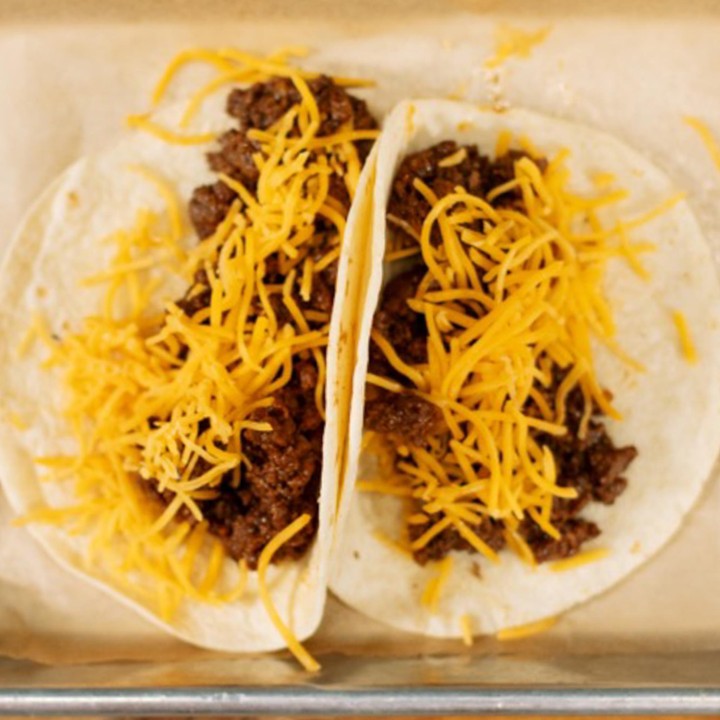 2 Kids Ground Beef and Cheddar Tacos