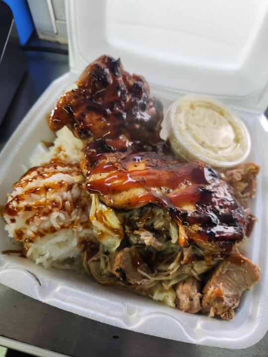 Aloha BBQ Chicken & Kalua Pork Mixed Plate