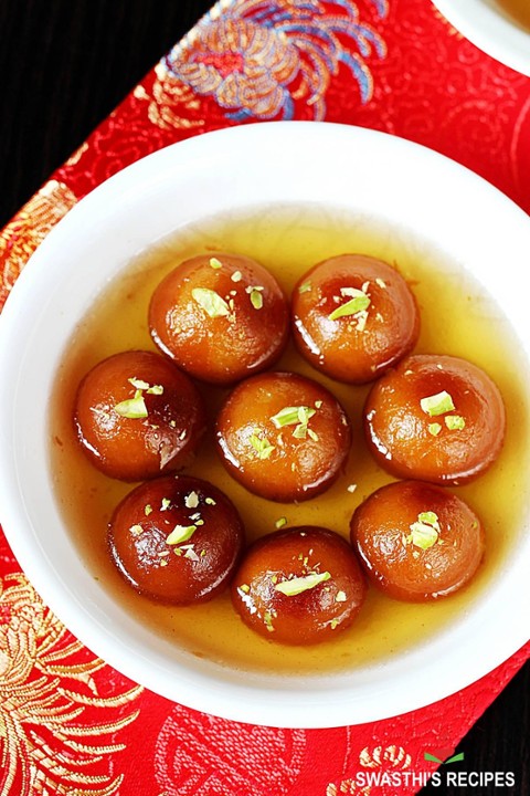 Gujab Jamun (2pcs) - brown color sweet 