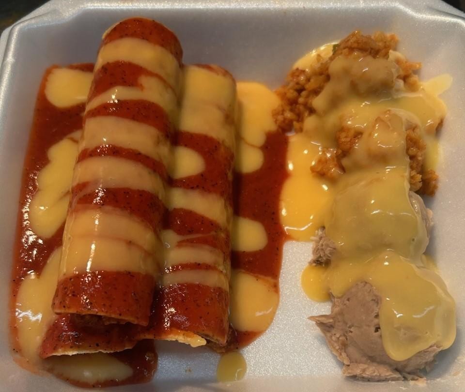 Beef Enchilada Dinner Plate