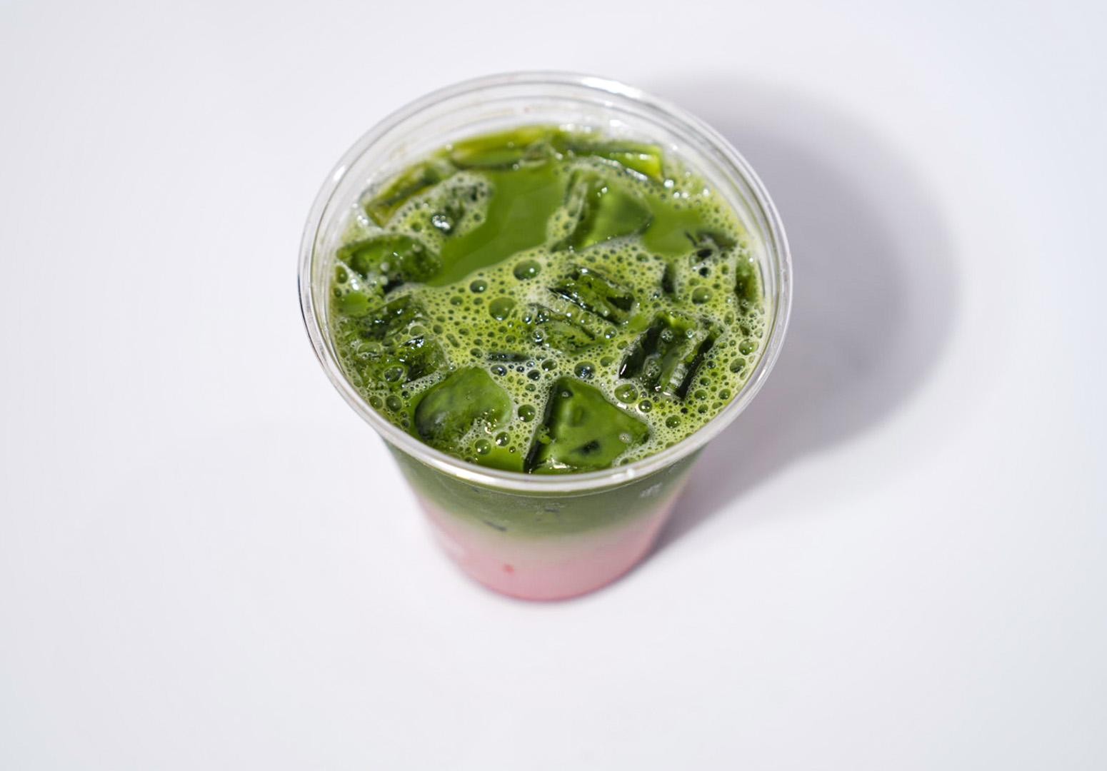 strawberry matcha latte (iced only)