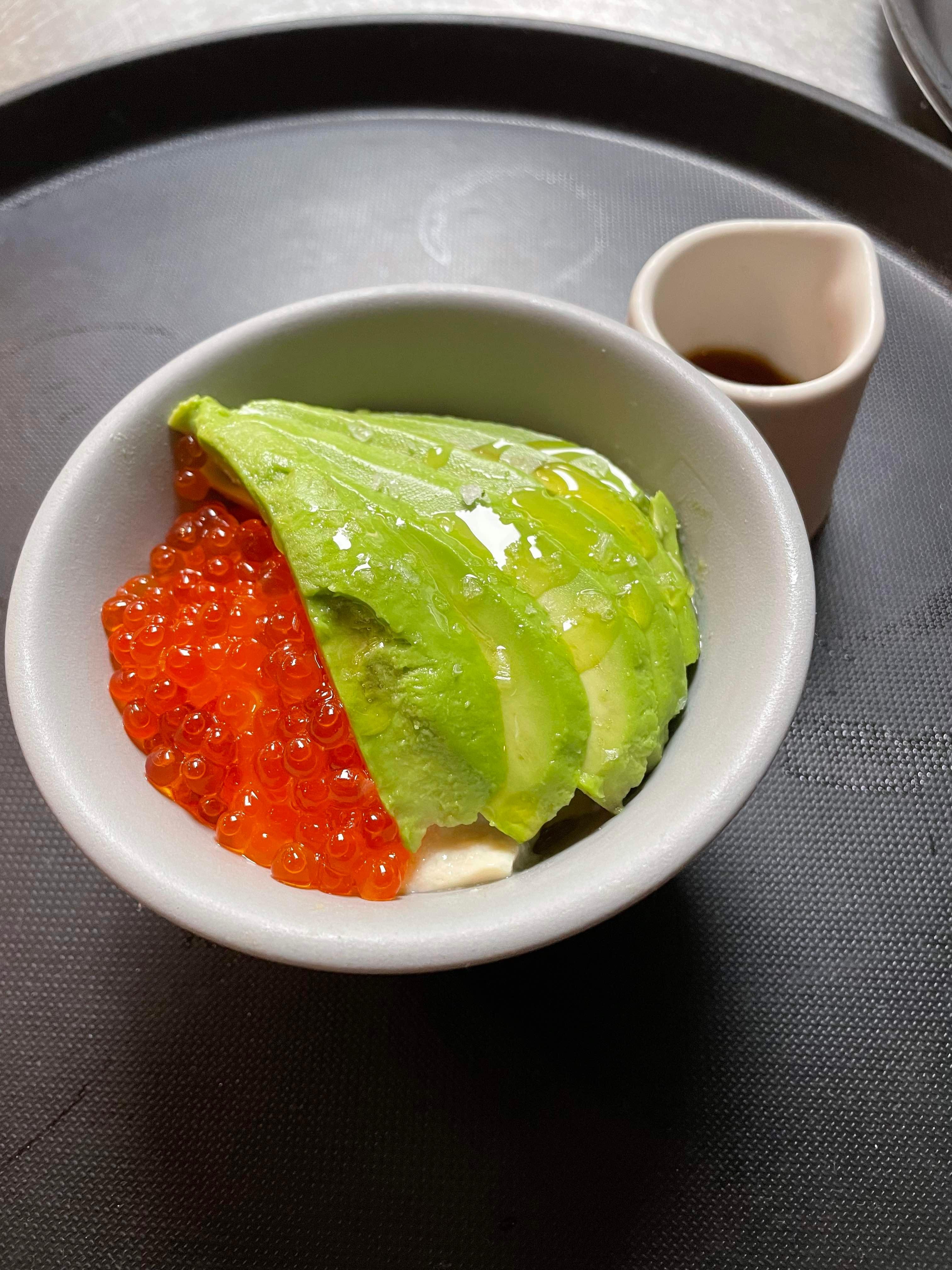 Chilled Tofu with Avocado & Roe