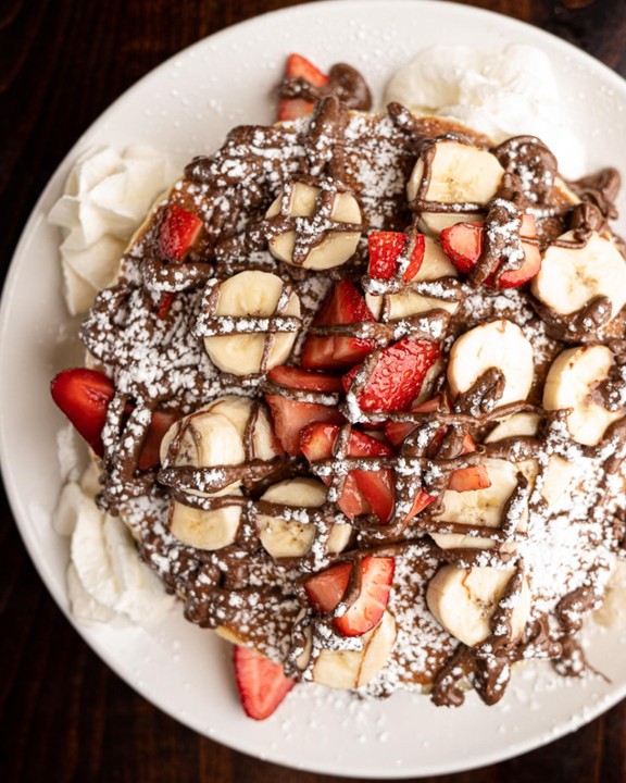 Banana Nutella Strawberries Pancakes