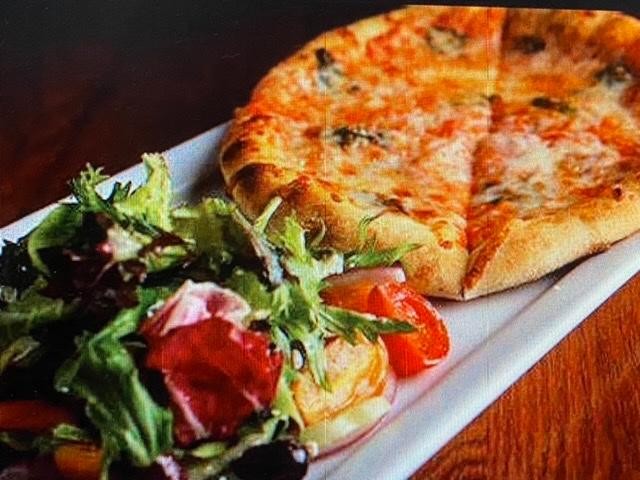 Special 14" ( 1 pizza with 2 tops + 1 cheese pizza ) w/ free salad