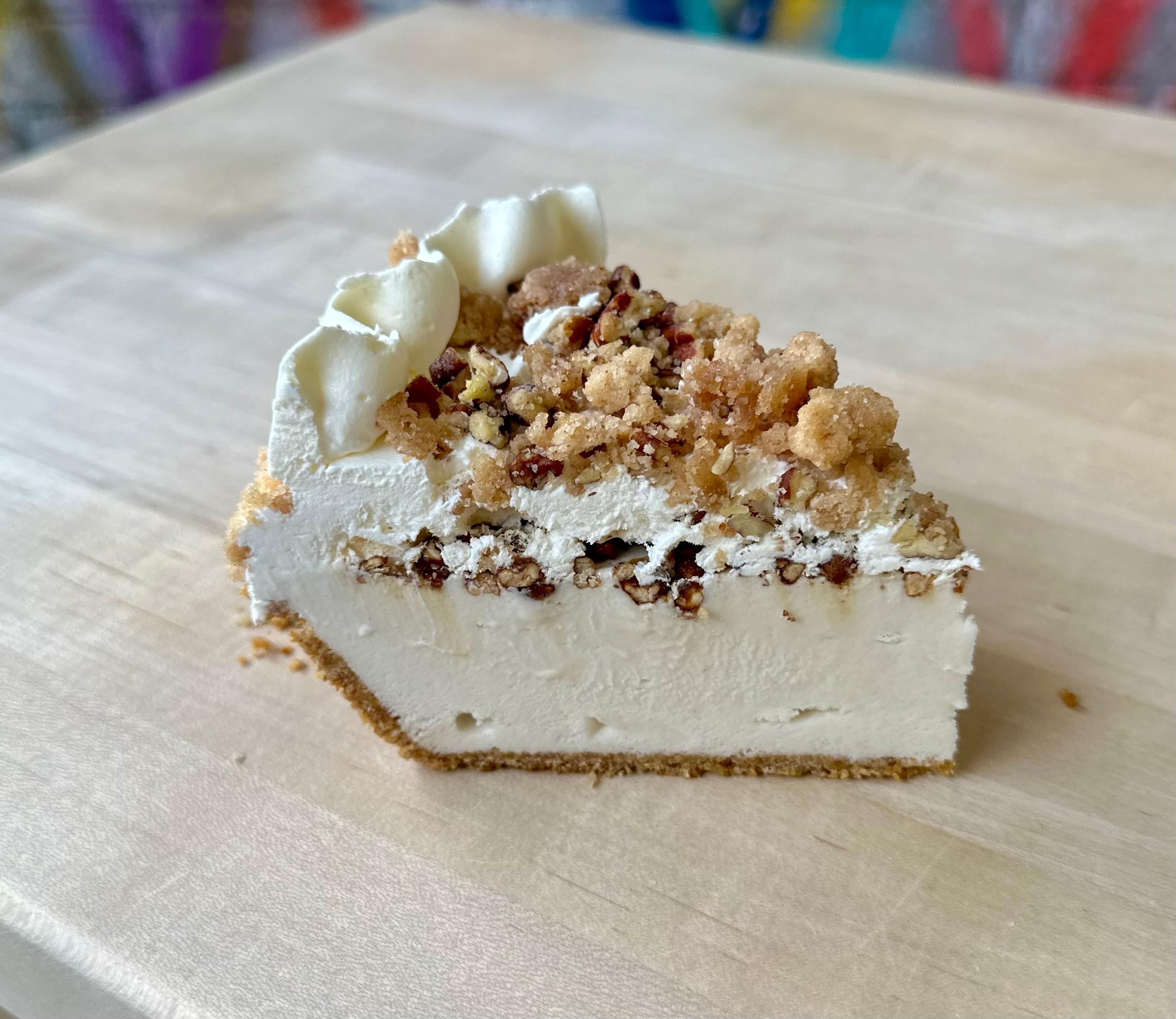 Slice Of Maple Pecan Softserve Pie (Vegan)