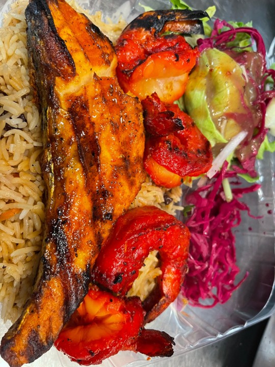 Salmon & Shrimp Kabob Combo