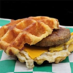 Waffle Sausage Egg and Cheese
