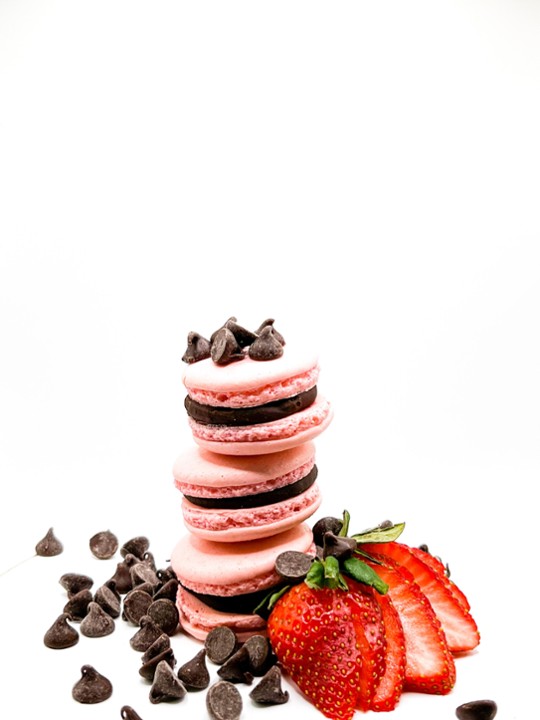 Chocolate Covered Strawberry Macaron