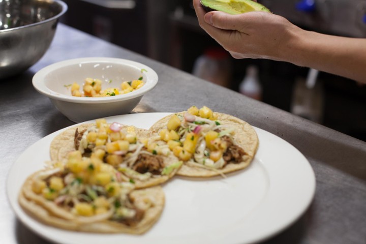 BBQ Pulled Pork & Pineapple Tacos