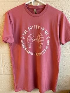 Pink "Butter In Me" Blue Tee