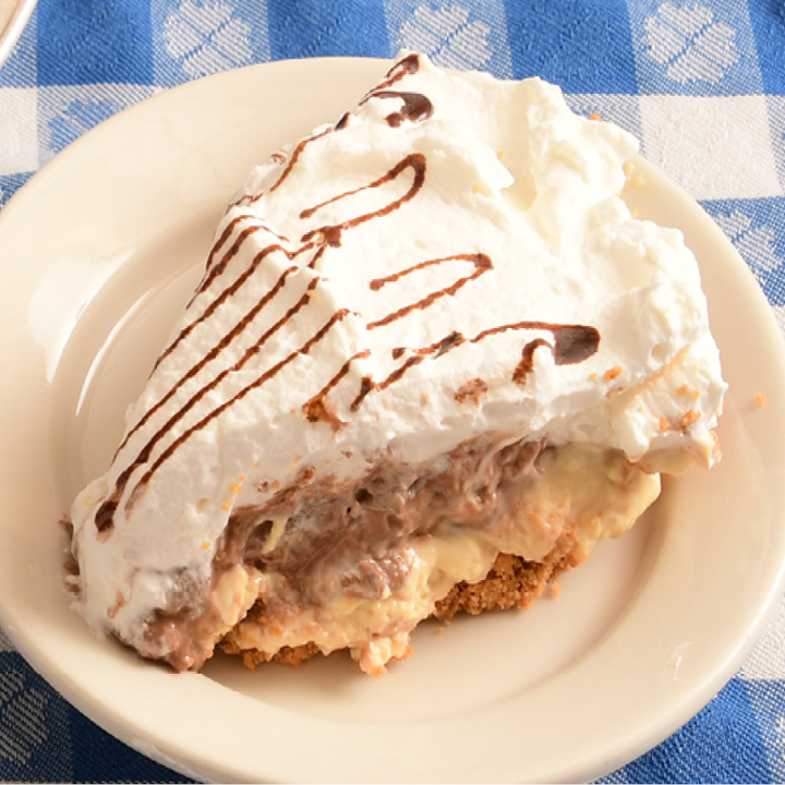 Peanut Butter Chocolate Cream Pie Slice