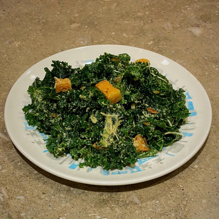 KALE CAESAR SALAD (NUTS! s, gf & v options)