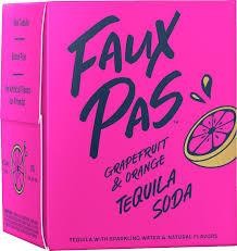 Faux Pas Grapefruit & Orange Tequila Cocktail Soda Cans (250 ml x 4 ct)