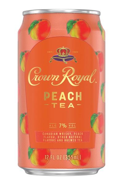 Crown Royal Peach Tea Canadian Whisky Cocktail Fruit Ready-to-drink - 4x 12oz Cans
