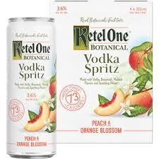 Ketel One Botanical Peach & Orange Blossom Vodka Spritz RTD Cans (12 oz x 4 ct)