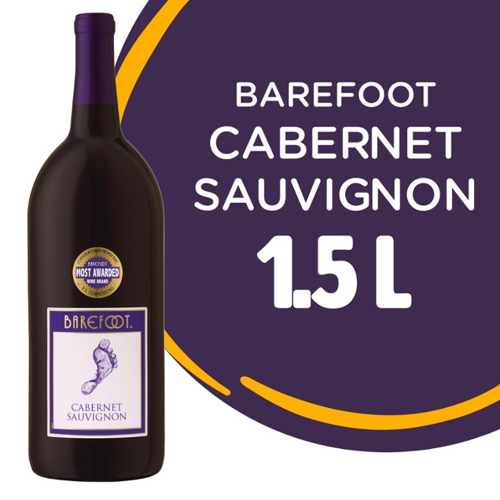 Barefoot Cabernet Sauvignon - Red Wine from California - 1.5l Bottle