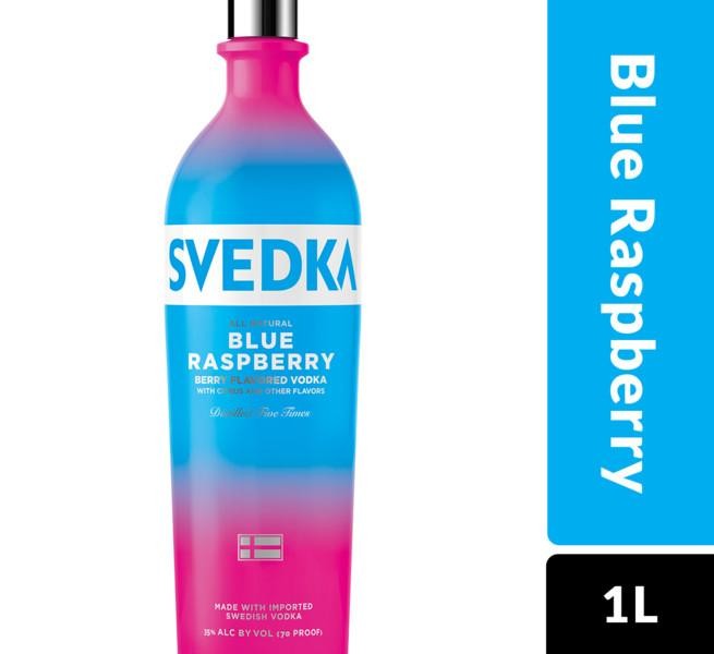 SVEDKA Blue Raspberry Flavored Vodka, 1 L Bottle, 70 Proof