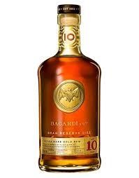 Bacardi Gran Reserva Diez 80 Proof Extra Rare Gold Rum Bottle (1 L)