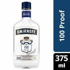 Smirnoff No. 57 100 Proof Ten Times Filtered Vodka Bottle (375 ml)