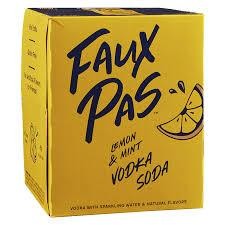 Faux Pas Lemon and Mint Vodka Soda Cans (250 ml x 4 ct)